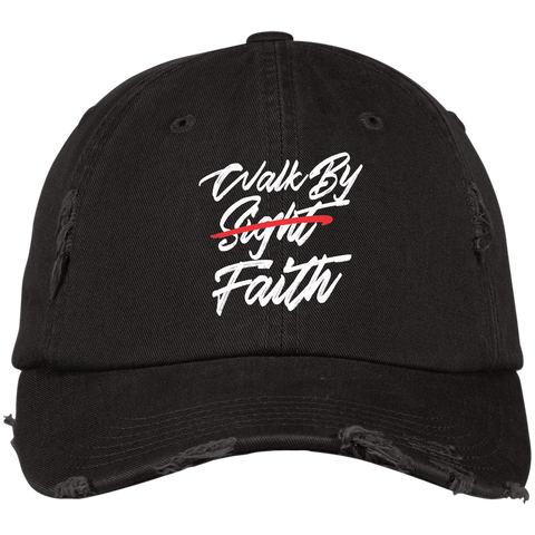 WALK BY FAITH DISTRESSED DAD HAT